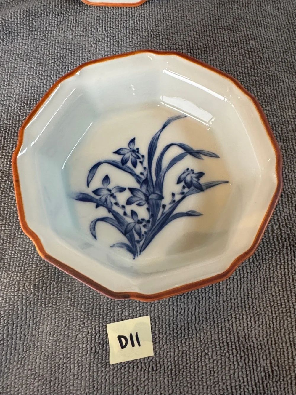 Vintage Koraku Kiln Japanese Arita Ware Plates Set of 4 Octagon Flower Dishes